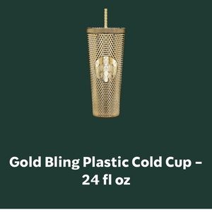 NWT Gold Holiday Starbucks Tumbler Cup. Venti 24oz